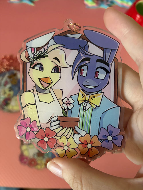 FNaF Chica and Bon Spring Keychain LIMITED EDITION