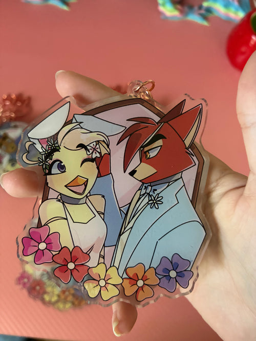 FNaF Chica and Foxy Spring keychain LIMITED EDITION